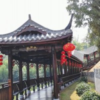 防腐木古建长廊，风雨连廊，园林廊架，产品规格多样，可来图定制